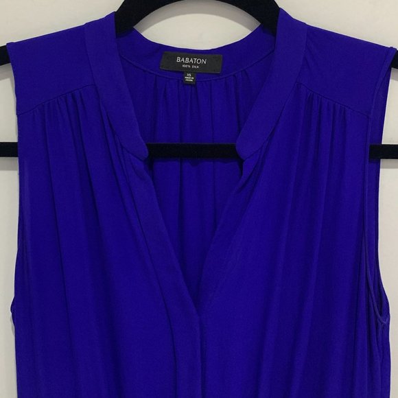 Babaton Benedict Silk Sleeveless Dress Blue XS EUC - Picture 4 of 9
